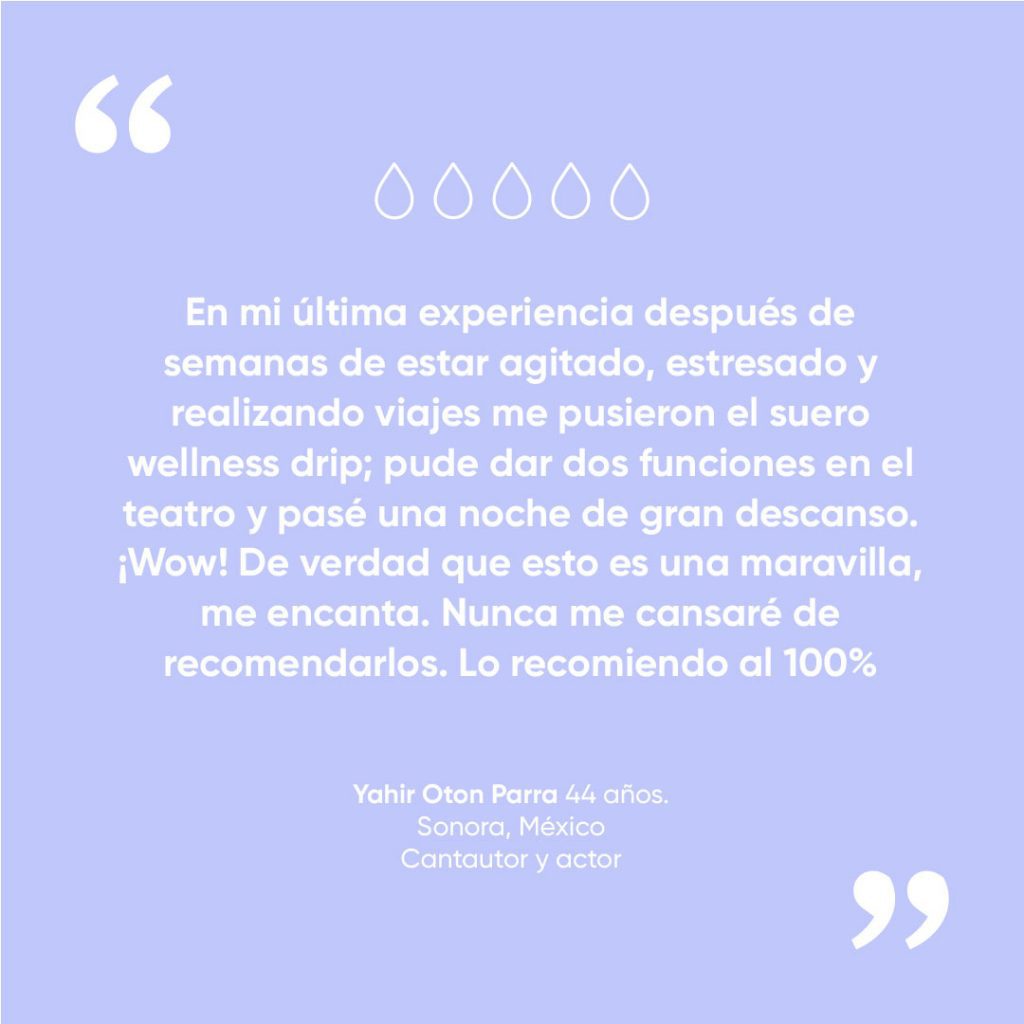 Yahir Othón Parra prueba los tratamientos IV de Wellness drips