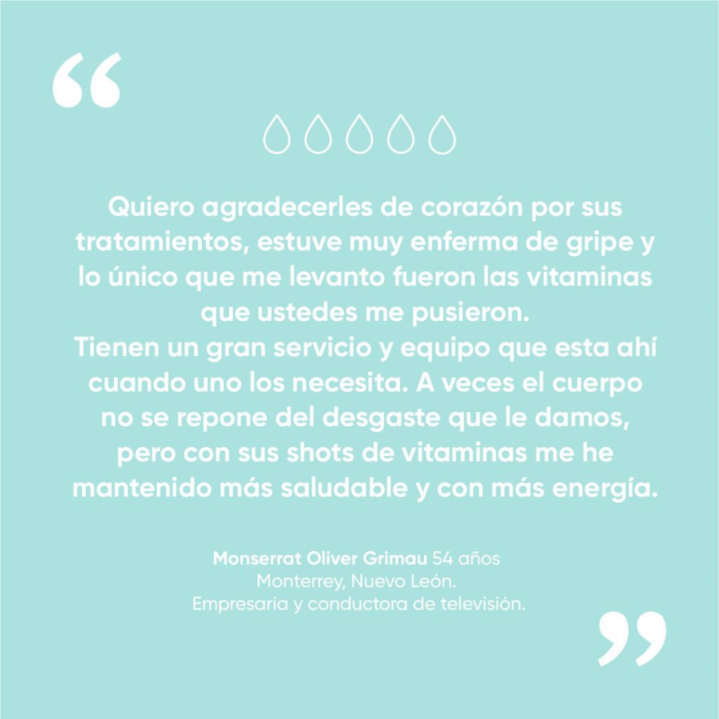 Monserrat Olvier opina sobre los tratamientos wellness drips